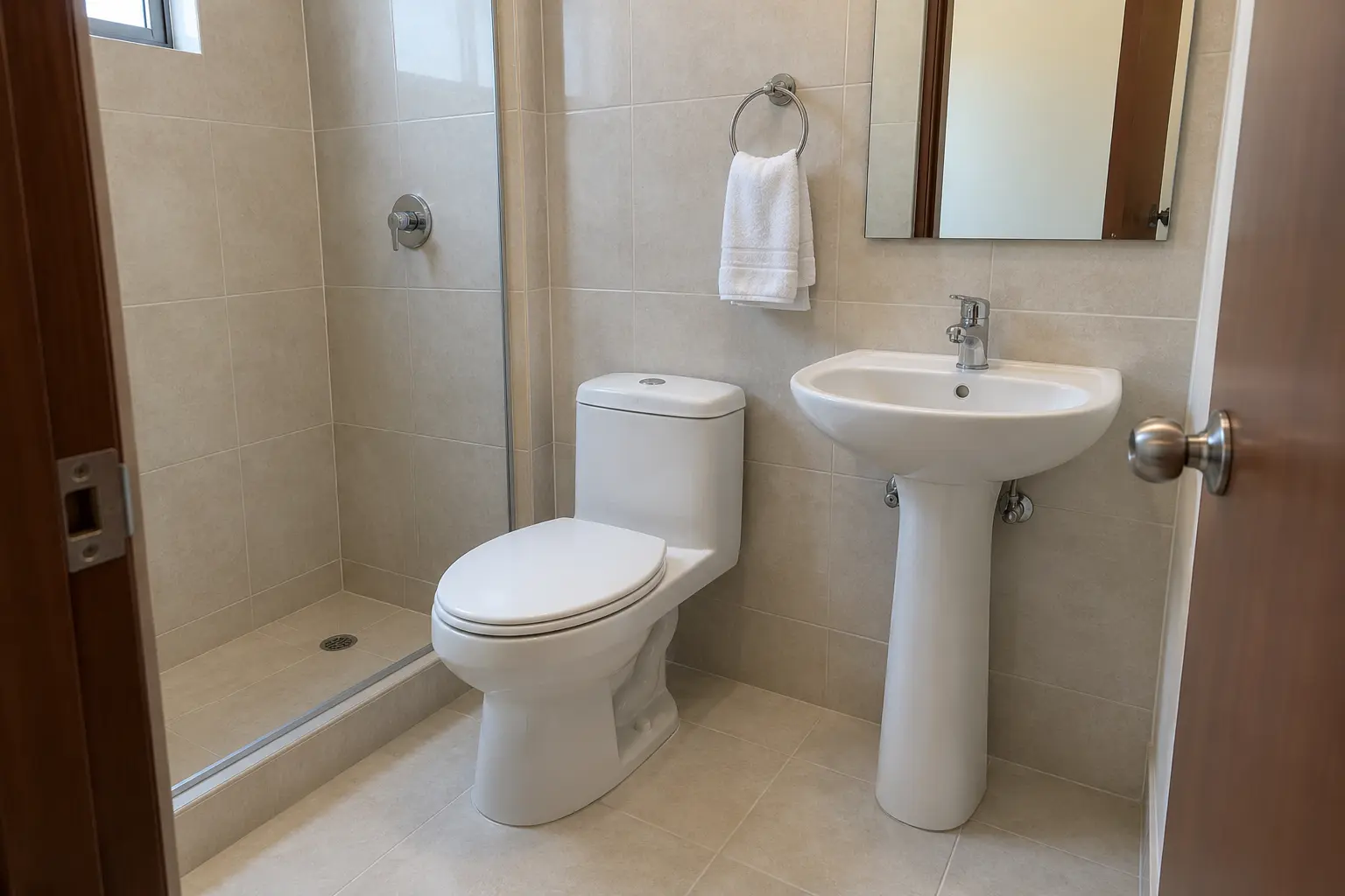 Visualización ilustrativa de baño remodelado en Quito